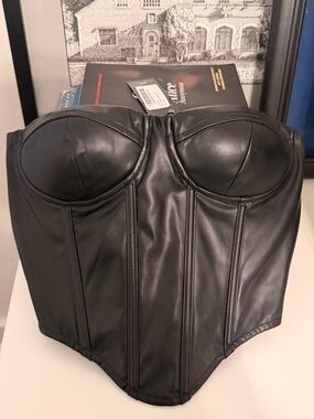 Faux Leather Bustier Top NWT